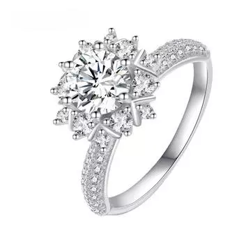 Новое кольцо из стерлингового серебра 1 карата с муассанитом, свадебный подарок, кольцо с бриллиантом и сертификатом, черная карта, в комплекте коробка 5