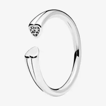 Новое кольцо из стерлингового серебра 925 пробы с блестящим открытым сердцем и кристаллами для женщин, подарок на свадьбу, модные ювелирные изделия 10