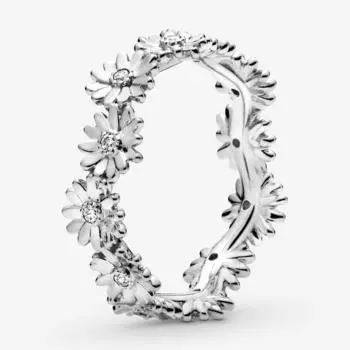 Новое кольцо из стерлингового серебра 925 пробы с блестящей короной в виде ромашки для женщин, подарок на свадьбу, модные ювелирные изделия 5