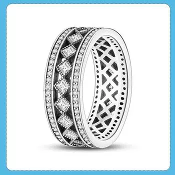 Новое кольцо на палец из серебра 925 пробы с квадратным цирконием для женщин, свадебные и помолвочные ювелирные украшения 8