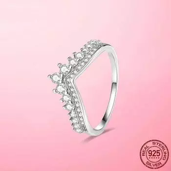 Новое кольцо на палец из стерлингового серебра 925 пробы, кольца принцессы с подвеской в форме виски для женщин, прозрачное обручальное кольцо с фианитом, ювелирные изделия для помолвки, подарок Анель 6