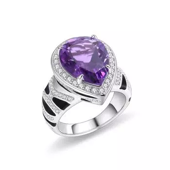 Новое кольцо с драгоценным камнем большого карата в европейском и американском стиле S925, кольцо из стерлингового серебра грушевидной формы с красным сапфиром и змеиным узором для мужчин и женщин 5