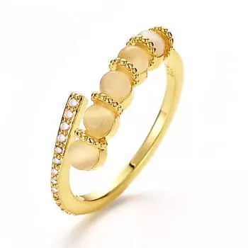 Новое кольцо с опалом, модное, женственное, легкое, роскошное, чувственное, нишевое, простое, открывающееся, холодное, ветровое кольцо adjustable золотой