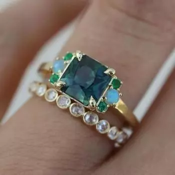 Новое кольцо женское кольцо простое индивидуальное женское кольцо роскошный цвет сокровище парное кольцо набор колец No. 5