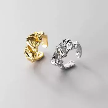 Новое кольцо золотого, серебряного цвета для женщин, модные креативные нерегулярные металлические геометрические креативные открытые кольца, вечерние ювелирные изделия, подарок