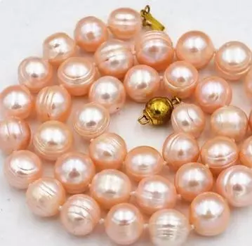 Новое колье из 3 нитей диаметром 8-9 мм с бронзовым зеленым пресноводным жемчугом