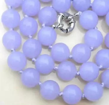 Новое колье с круглыми бусинами из натурального лавандового нефрита диаметром 10 мм, 18 дюймов.