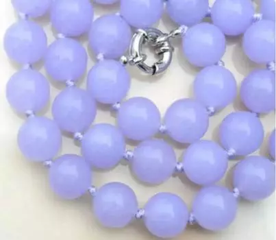 Новое колье с круглыми бусинами из лавандового нефрита диаметром 10 мм, 18 дюймов
