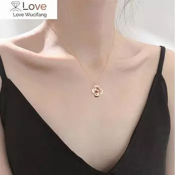 Новое корейское трехслойное ожерелье «Камелия», женское ожерелье из титановой стали розового золота с ключицей и титановой сталью Dropshi 50CM