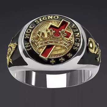 Новое креативное доминирование европейского и американского тренда Crown Drip Oil Skull Cross Unique Ring one size(US size 6-13)
