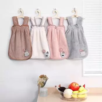 Новое креативное милое платье принцессы, полотенце для рук, коралловое бархатное кухонное утолщенное полотенце для рук, детское полотенце для рук темно-коричневого