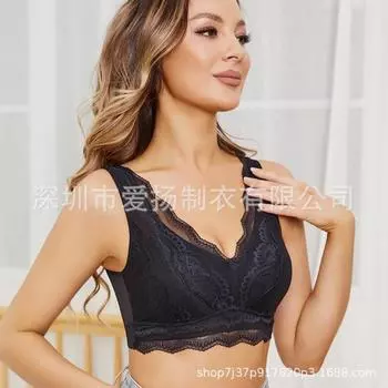 Новое кружевное нижнее белье большого размера со стальной оправой и красивой спинкой, удобное широкое сетчатое нижнее белье большого размера M чёрный