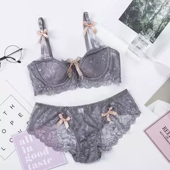 Новое кружевное нижнее белье, женский комплект с половиной чашки, тонкий маленький жилет на груди, большой размер, дышащий комплект с бюстгальтером 38B белый