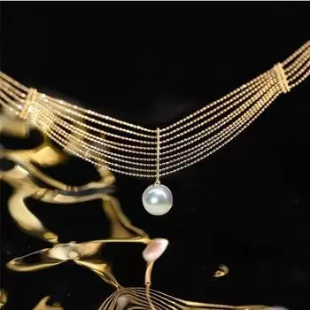 Новое кружевное ожерелье, жемчужное ожерелье, классическое кружевное ожерелье, жемчужное ожерелье из ракушек 54CM