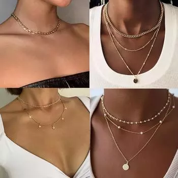 Новое кубинское золотое ожерелье-змейка, женское модное ожерелье на ключицу, модные ювелирные изделия