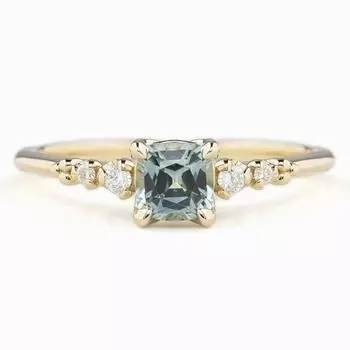 Новое квадратное кольцо с бриллиантами и цирконами, специально для европейских и американских помолвок. No. 5 золотой