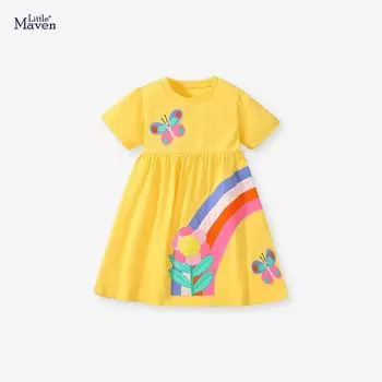 Новое летнее детское платье принцессы в европейском и американском пасторальном стиле 2Y