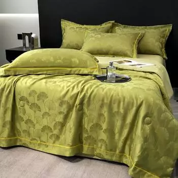 Новое летнее ледяное шелковое летнее одеяло из четырех предметов, стираный шелковый жаккардовый воздухопроницаемый чехол, моющееся летнее одеяло с ощущением холода 150*200cm Single quilt