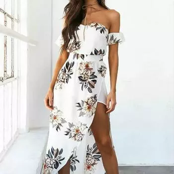 Новое летнее модное женское платье, сексуальное платье без рукавов, мини-платье, пляжное платье S