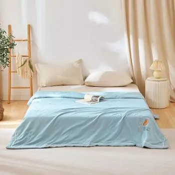 Новое летнее одеяло для весны и осени с принтом, одеяло из необработанного хлопка и соевых бобов с принтом 150x200cm 1.25kg