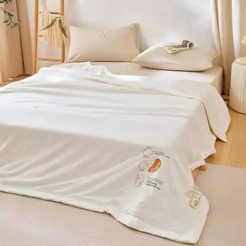 Новое летнее одеяло для весны и осени с принтом, одеяло из необработанного хлопка и соевых бобов с принтом 150x200cm 1.25kg