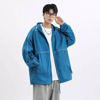 Новое летнее однотонное солнцезащитное пальто для пар, свободное легкое пальто с капюшоном большого размера M белый