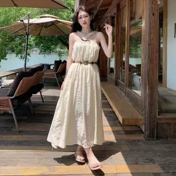 Новое летнее платье с кружевным вырезом и бантом для путешествий, отдыха на море, темперамента, милое распашное длинное платье, повседневное платье в стиле S