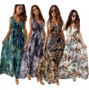 Новое летнее платье со шнуровкой и открытой спиной с принтом S