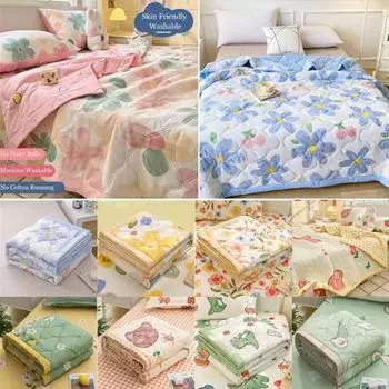 Новое летнее стираное хлопковое одеяло, кондиционер, мягкое дышащее тонкое покрывало с принтом ромашки, покрывало, домашний текстиль 70X100cm Thin Quilts