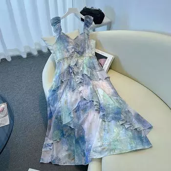 Новое летнее женское платье-халтер больших размеров излучает милое и элегантное очарование 2XL