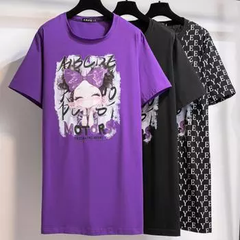 Новое лето для женщин больших размеров с дизайнерским ощущением топа с коротким рукавом XL чёрный