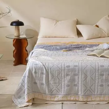 Новое марлевое одеяло, одеяло, одноместное двойное диванное полотенце, одеяло для кондиционирования воздуха, одеяло на четыре сезона, обеденный перерыв 150x200cm