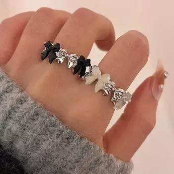 Новое металлическое геометрическое кольцо с бантом, модное открывающееся кольцо с бантом, подарок для женщин