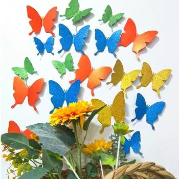 Новое металлическое полое настенное украшение в виде бабочки, железное художественное украшение, весенняя железная полая подвеска в виде бабочки чёрный