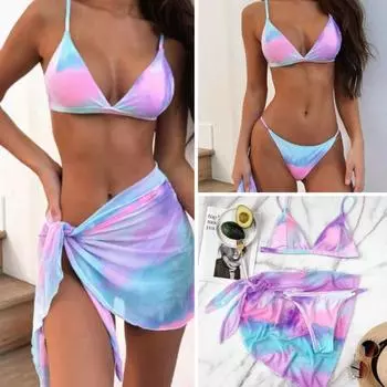 Новое микро бикини, 3 упаковки, комплект бикини, купальник с принтом тай-дай, женские купальники для женщин, купальные костюмы, купальные костюмы, пляжная одежда BiquiniO