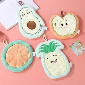 Новое милое мультяшное фруктовое полотенце для рук, подвесное кухонное полотенце для рук, быстросохнущая ткань, утолщенное полотенце, носовой платок кленовый