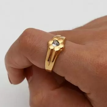 Новое минимальное 3a сердце прозрачный циркон камень кольцо с покрытием PVD из нержавеющей стали без потускнения цветочные золотые кольца для женщин обручальное кольцо 6