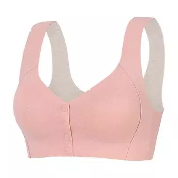 Новое модное бесшовное нижнее белье с пряжкой спереди для женщин, не скользит, чашка без стального кольца, для среднего и пожилого возраста, большой размер, бархатный термобюстгальтер L