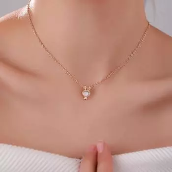 Новое модное и минималистичное однослойное ожерелье с золотым кроликом для женщин, легкая роскошная цепочка на ключицу Ins Niche Adjustable size