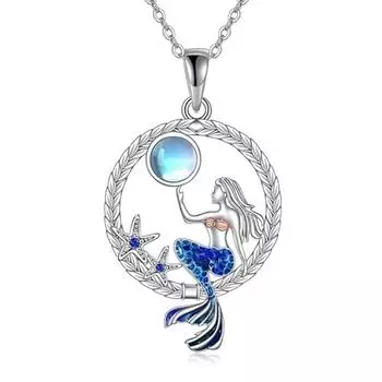 Новое модное индивидуальное ожерелье-русалка для женщин, универсальный маленький круглый ажурный кулон в виде морской звезды