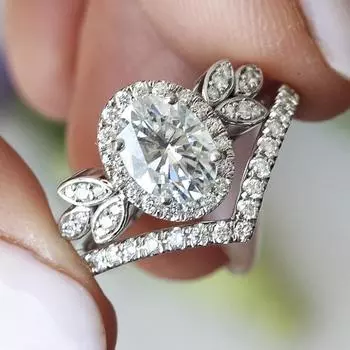 Новое модное кольцо, предложение руки и сердца девушке с ослепительным кольцом V-образной формы, свадебные аксессуары, подарочное кольцо No. 5 белого золота