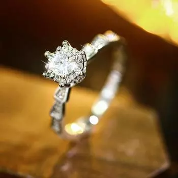 Новое модное кольцо с покрытием из чистого серебра и циркония для женщин, высококачественное кольцо класса ААА для помолвки невесты, ювелирный бутик 9 белый