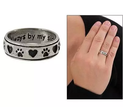 Новое модное кольцо с принтом лапы, размер 7-10, кольцо Always By My Side Paw для мужчин и женщин 10 серебряный