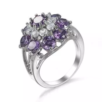 Новое модное кольцо, ювелирные изделия из серебра 925 пробы с фиолетовым цирконом, драгоценный камень, аксессуары для рук, кольца на палец для женщин, подарок на свадьбу, вечеринку 10