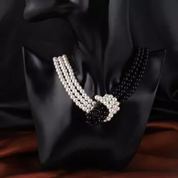 Новое модное многослойное ожерелье высокого качества с имитацией жемчуга, черно-белое, серое, белое современное ожерелье 45CM