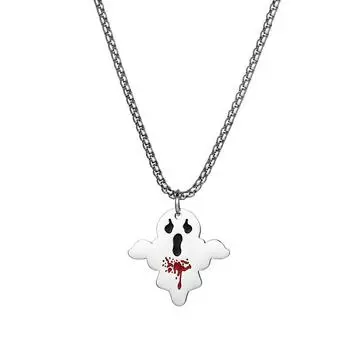 Новое модное ожерелье из титановой стали, мужская подвеска в виде странного призрака, персонализированная милая толстовка Setache YL459
