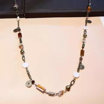 Новое модное ожерелье ручной работы из ракушек, оригинальное ожерелье из бисера, длинная цепочка для свитера, ювелирные изделия для женщин, защита окружающей среды 41-50cm золотой