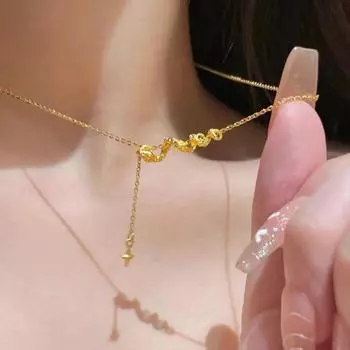 Новое модное ожерелье с подвеской в форме змеи для женщин, модное золотое ожерелье на шею для девочек, ювелирные изделия, свадебные аксессуары, подарки янтарь