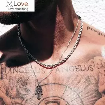 Новое модное винтажное ожерелье с подвеской в виде пальмы для мужчин, простое классическое ожерелье с цепочкой для мужчин, ювелирные изделия в подарок 45cm