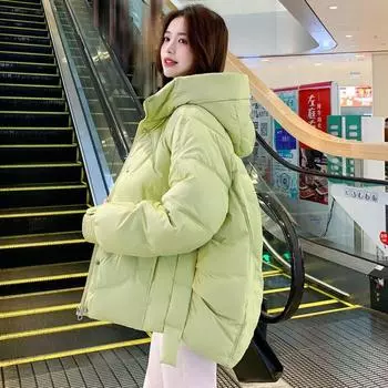 Новое модное зеленое красное пуховое пальто свободного кроя в корейском стиле Stay Chic. Идеально подходит для женщин больших размеров зимой. XL